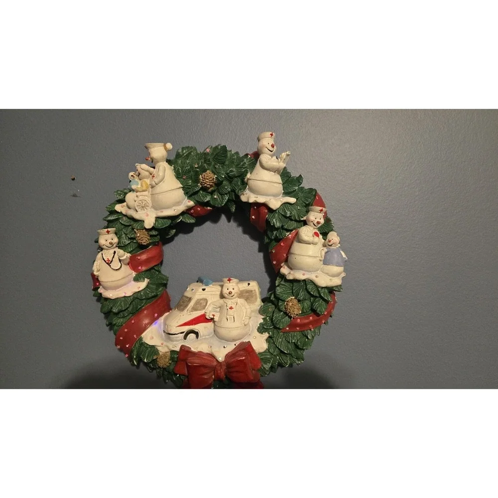 Christmas Snowman Medic EMS Rescue Wreaths‎ Light & Sound